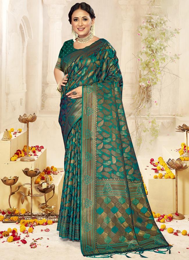 Sattin Silk Rama Traditional Wear Weaving Saree